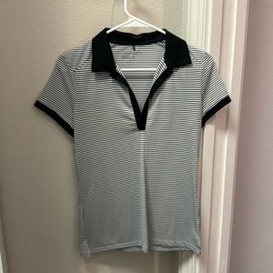 Black and white stripped, women’s Nike golf polo, size small